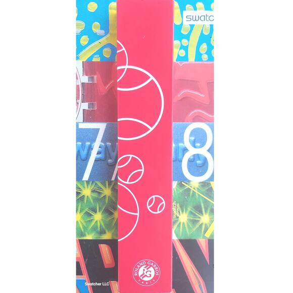 Swatch Watch HIT THE LINE GZ294 Roland Garros 2015 Specials With Case & Battery - Picture 9 of 10